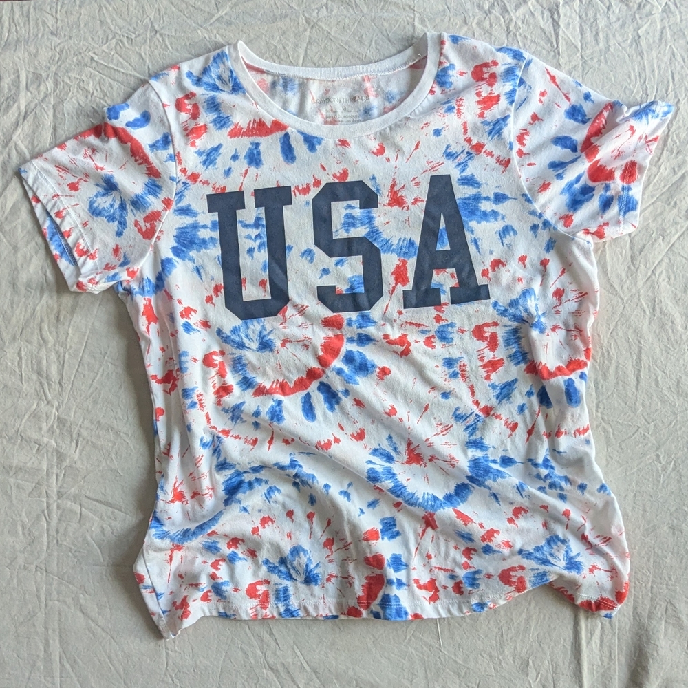 Grayson Threads Red and Blue USA Tie-Dye Tee
